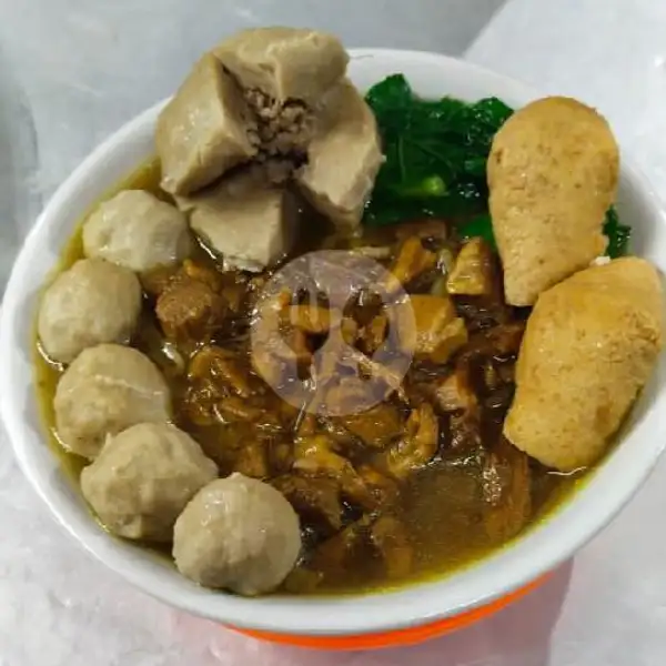 Mie Ayam Bakso Isi Daging Komplit + Teh Obeng | Bakso Pojok Sragen, Kampung Durian