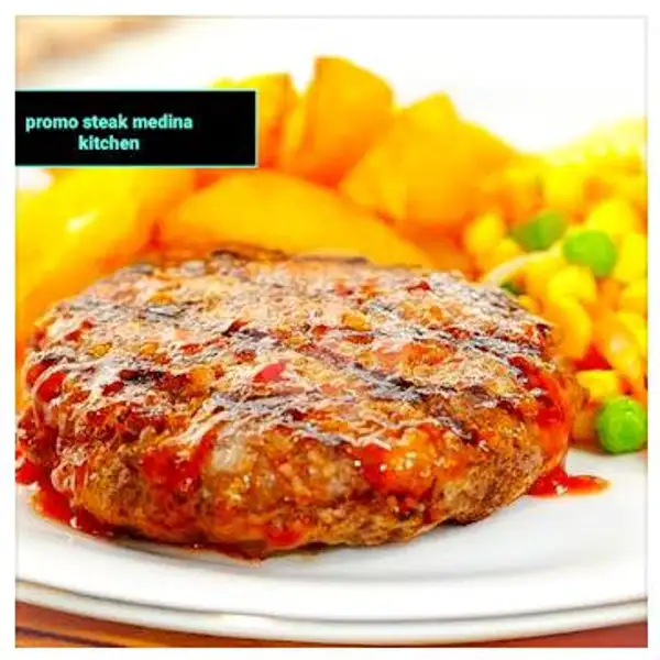 Steak Patties Sapi Single | Roti Bakar Medina Kitchen, Cipondoh