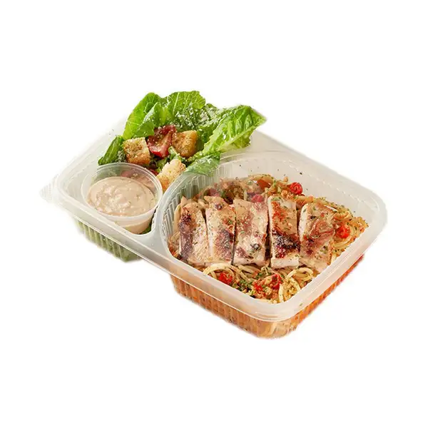 Chicken Spaghetti Aglio Olio with Caesar Salad | Fish & Co., Summarecon Mall Bekasi