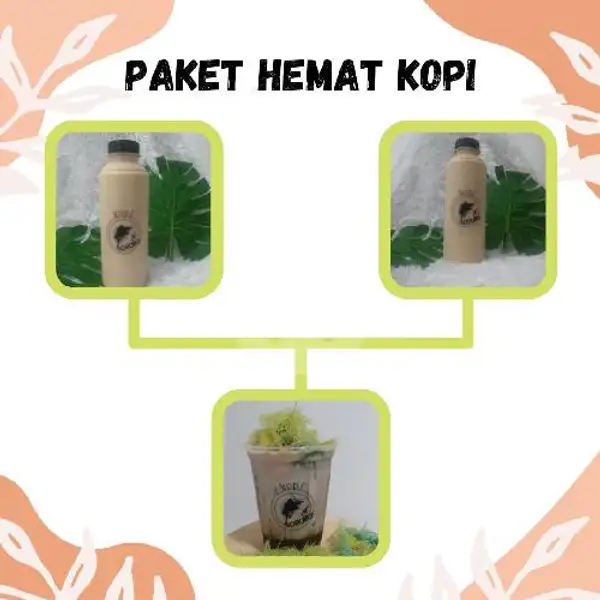 Paket Hemat Trio Cetar (1 Kopi Aren Latte + 1 Kopi Caramel Latte + 1 Choco Rainbow) | Kopi Sosialita & Desert Box