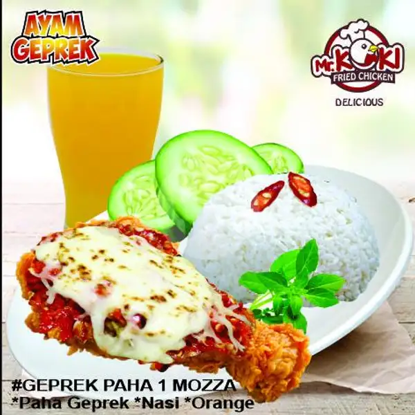 Geprek Moza 1 Paha ( Pilih Sambal Original Atau Matah) | Mr Koki Fried Chicken, Bukit Kecil
