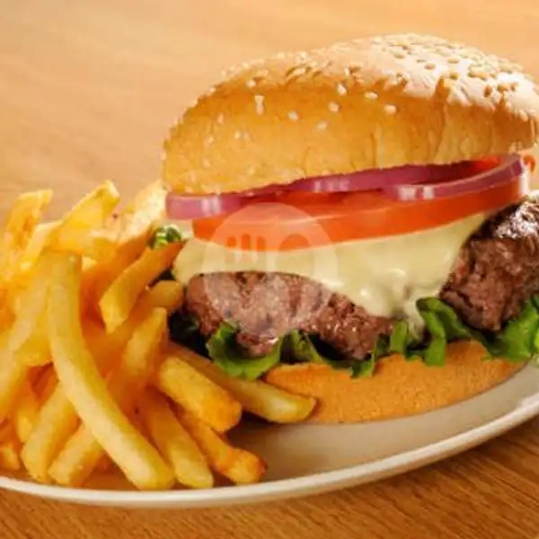 Burger + Kentang Goreng | CORNDOG MEDHOK MOMMIE SUKA