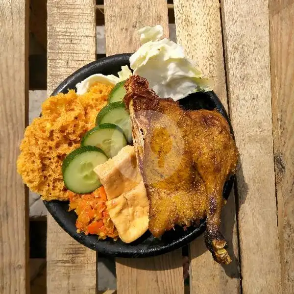 Nasi Bebek Goreng Rempah + Kremes ( Paha) + Tahu Goreng | Ayam Geprek Rempah Pak Ndut, Mlati