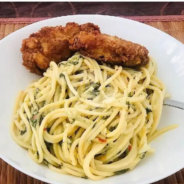 spagethi chiken crispy | Dapur Penyet Mami, Andir