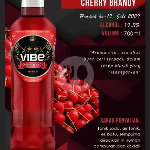 Vibe Cherry Brandy 700 Ml + Free Schweppes Tonic | Arga Bintang Anggur N Soju, Terusan Buah Batu