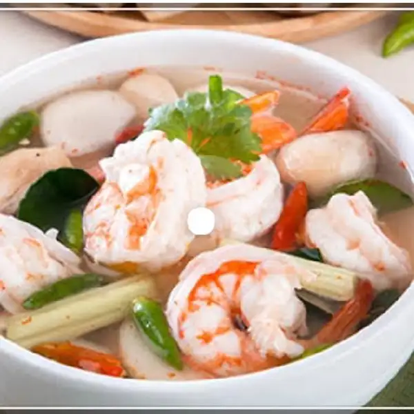 Sop Seafood + Nasi + Ice Tea | Ayam Geprek Red Devil, Playground Pelita