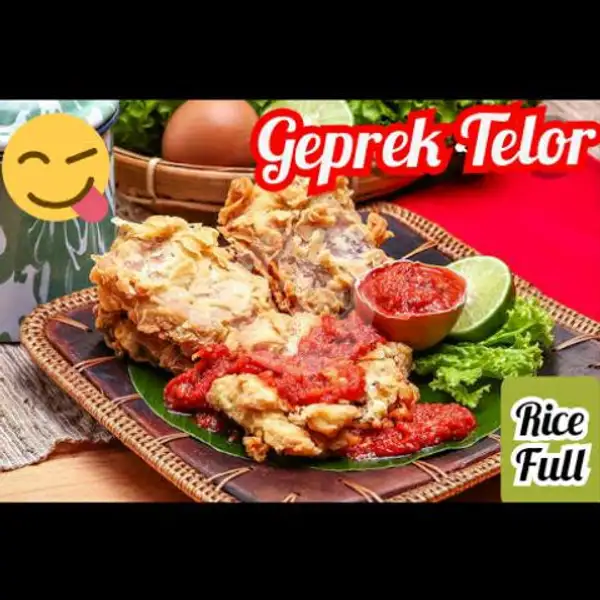 Geprek Telor Sambal Merah Gratis Ice Tea | Ayam Geprek Jordan Full Pack, Kebo Iwa