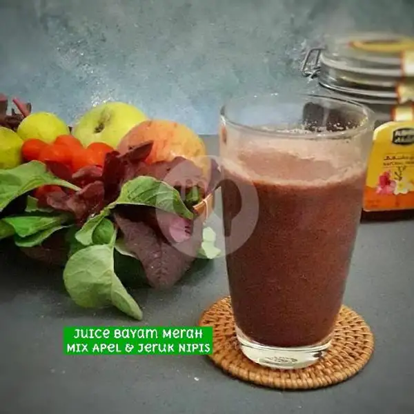 Juice Bayam Merah Mix Apel + Jeruk Nipis | Alpukat Kocok & Es Teler, Citamiang