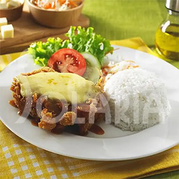 Chicken Steak Chessy + Nasi & Salad | Solaria, Level 21 Mall Bali