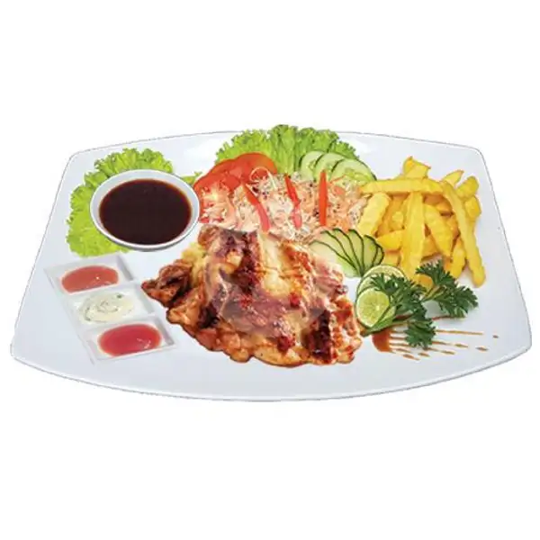 Chicken Steak With Rice | Warung Sushi Kawe, Denpasar