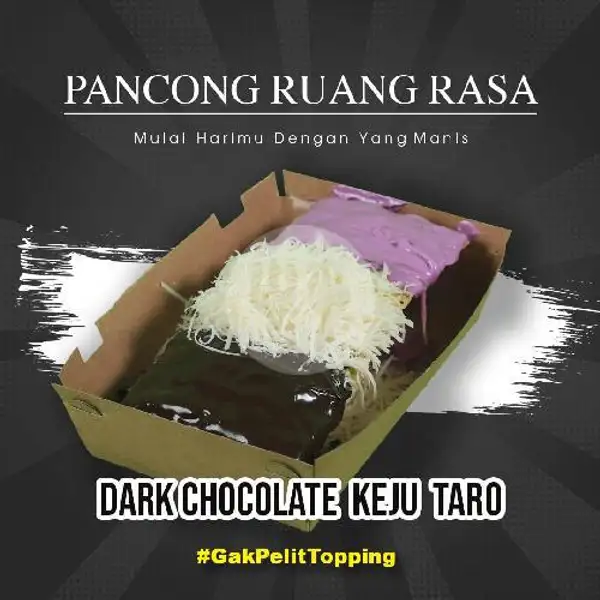 Pancong Double Dark Chocolate Taro Keju | Pancong Ruang Rasa, Sawangan