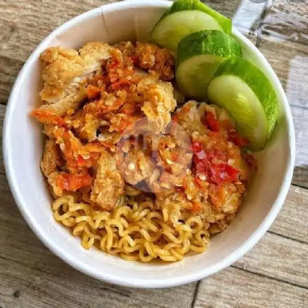 Rice Bowl Indomie Geprek | Sambal Lalap &  Ayam Bakar Raffasyah, Letnan Mukmin