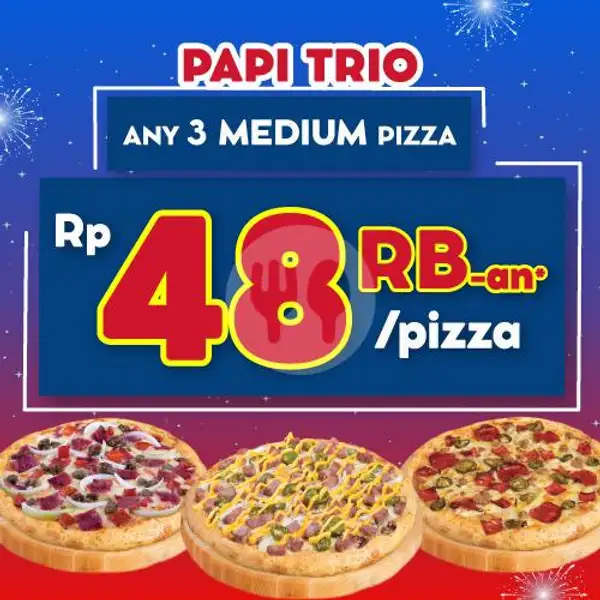 PAPI TRIO (Paket 3 Pizza) | Domino's Pizza, Kedungdoro