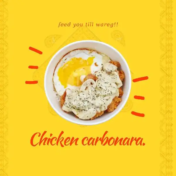 Crispy Chicken Carbonara | Lunar Bowl Batam, Happy Garden