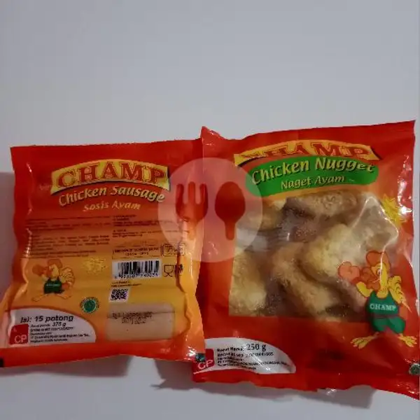 Paket Sosis Ayam Champ 375g + Nugget Ayam Champ 250g ( Frozen) | Dimsum Pempek Baso Aci Dan Frozen Food ADA,Bojong Pondok Terong
