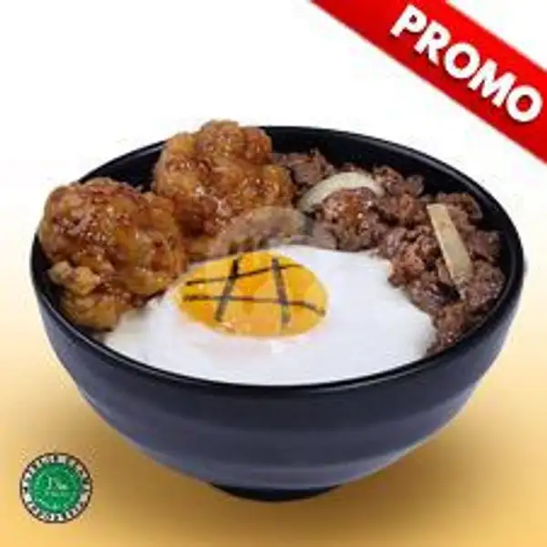 Beef + Karaage Honey Mustard + Nasi + Egg | HokBen Buah Batu