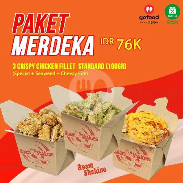 Paket 3 crispy Chicken Fillet Standard (special, Seaweed, Dan Cheezy Fire) | Ayam Shaking, Tebet