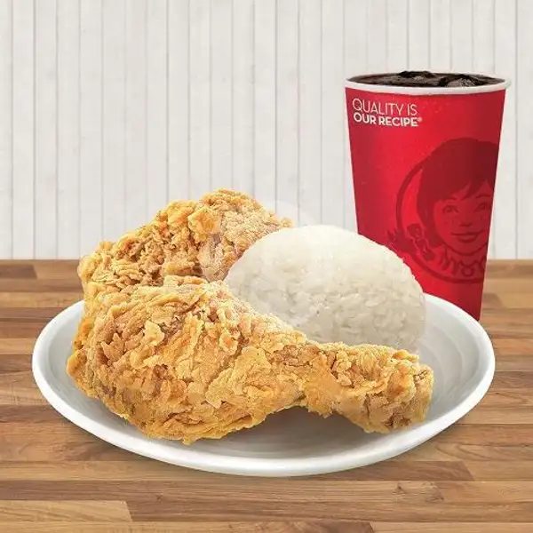 Combo 2 Pcs Fried Chicken, Rice with Wendys Drink | Wendy's Transmart, Lampung