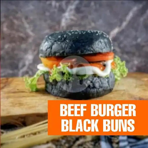 Beef Burger With Black Buns | Eat G (LOTF), Kampung Gedong