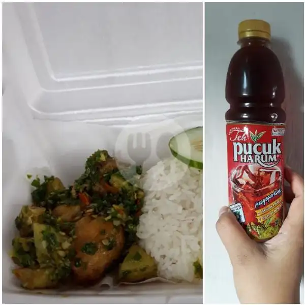 Paket PUAS Nasi Ayam Balado Kentang Cabe Ijo + Teh Pucuk | DAPOER NANG'YA