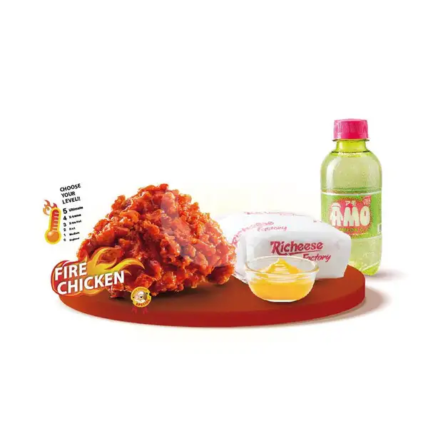 Combo AMO 1 Fire Chicken | Richeese Factory, Buah Batu
