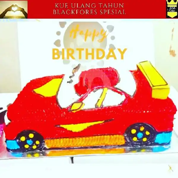 Kue Ultah Spesial Bakerry, Dekorasi Mobil Warna Merah, Uk : 30x22 | Kue Ulang Tahun ARUL CAKE, Pasar Kue Subuh Senen