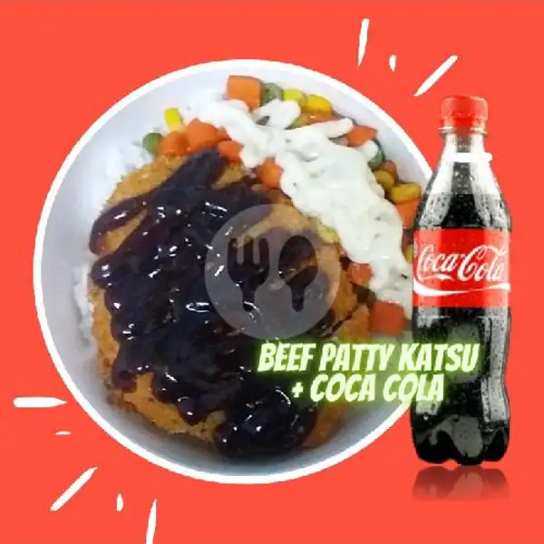 Paket Beef Patty Katsu + Nasi + Coca Cola Bottle | Kuzuka Katsu, Antapani