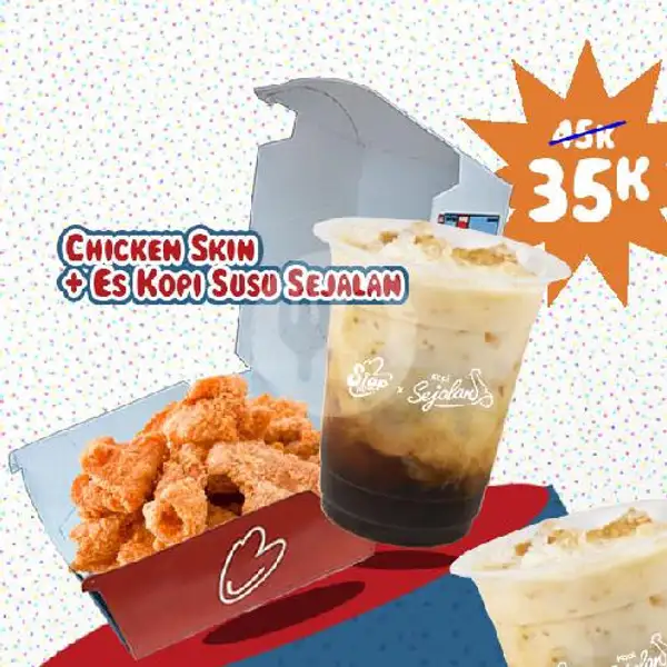 Chicken Skin + Es Kopi Susu Sejalan | Siap Sayap, Ilir Timur I