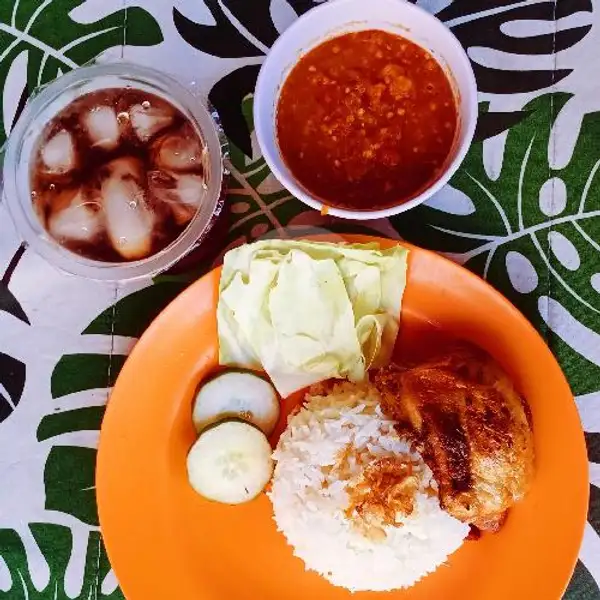 Paket Lalapan 2 (Dada Ayam Goreng + Nasi Putih + Es Teh) | Soto Ketut, Denpasar