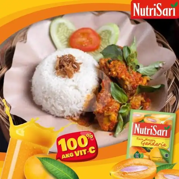 Nasi Ayam Woku Kemangi Free Es Nutrisari Mangga Gandaria | Warung Sambal Hot Mbk Lina, Benowo