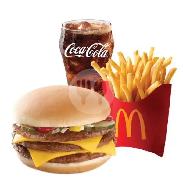 Paket Hemat Triple Burger with Cheese, Medium | McDonald's, Galuh Mas-Karawang