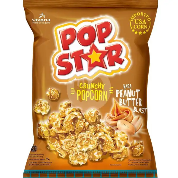 Popstar Crunchy Popcorn - Peanut Butter | Kopi Yor, Pademangan