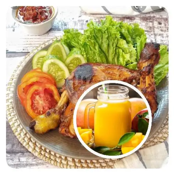 Ayam Bakar Lunak Komplit Nasi+Jus Mangga | Ayam Bakar Mbok De Jum, Griya Panorama Permai