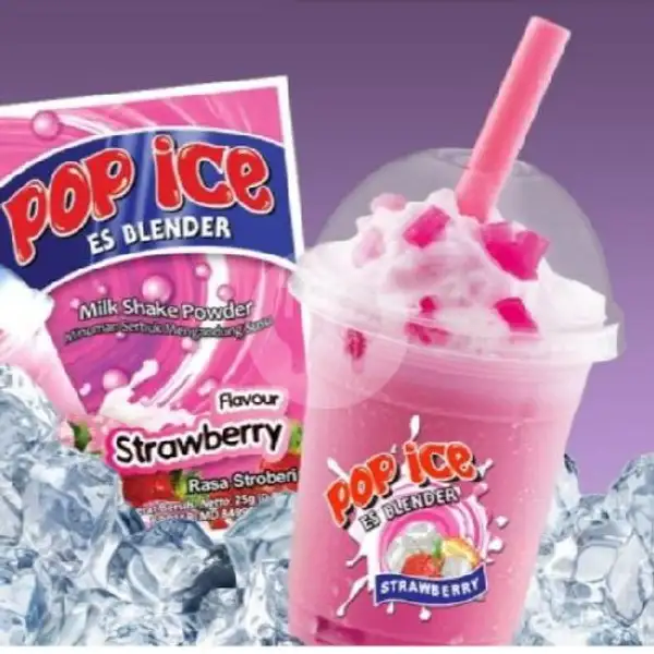Pop Ice Biasa  Strabery | POP ICE NENG ETI