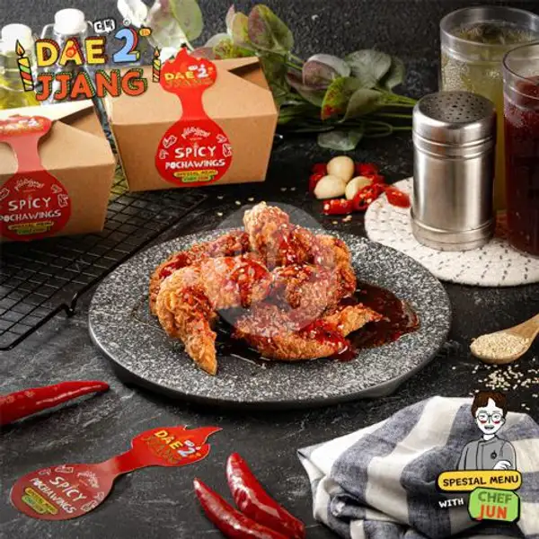 Spicy Pocha wings | Pochajjang Korean BBQ, Palembang Pemuda