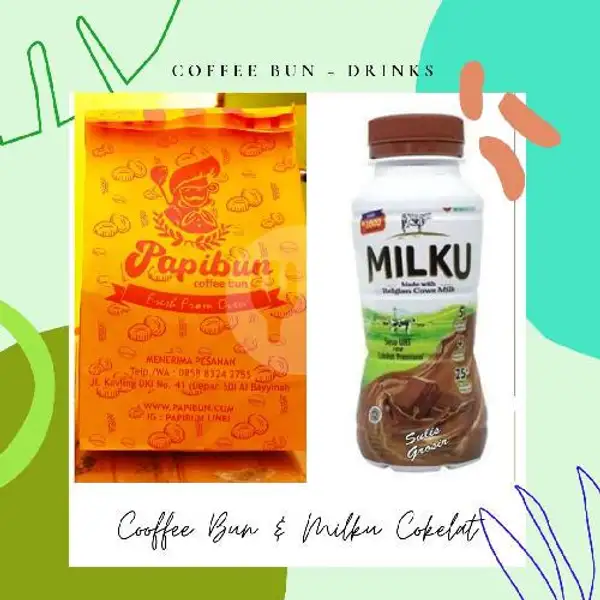 Coffee Bun 3pcs + Milku Susu | Papibun Coffe Bun, Cipedak