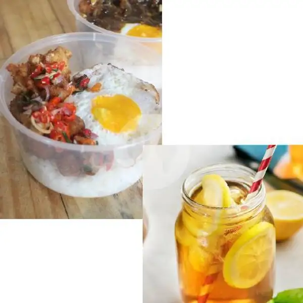 Ayam Sambal Matah Rice Bowl + Ice Lemon Tea | Mon Kitchen (Bakery & Cafe), Batam Center