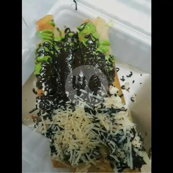 Banana Greentea-coklat-vanila Topping Coklat Keju | Banana Roll Meriah, Asinan Buah & Aneka Jus Buah, Tamangapa Raya