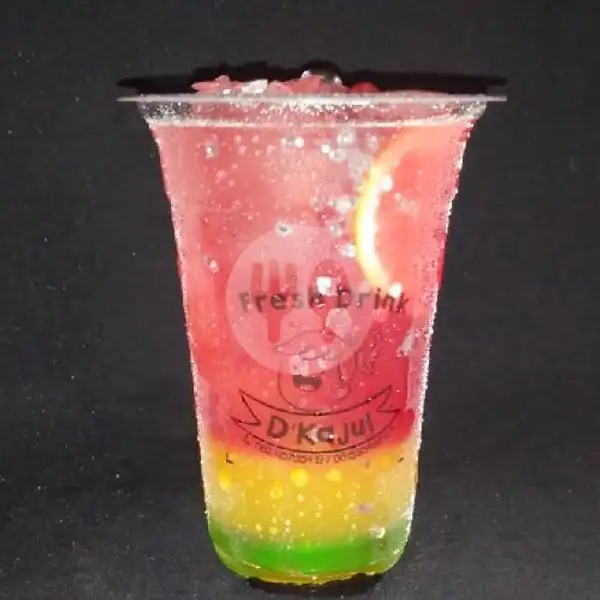 Rainbow Mocktail | Jus Buah Segar Dan Salad Buah Warung D'Kajul, Cibuntu Selatan
