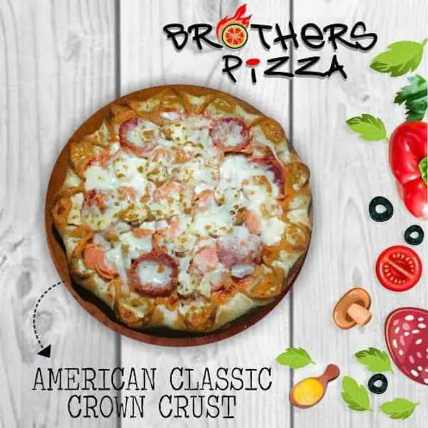 American Classic Crown Crust / Pinggiran Nugget (M) | Brother's Pizza, Antasari Lampung