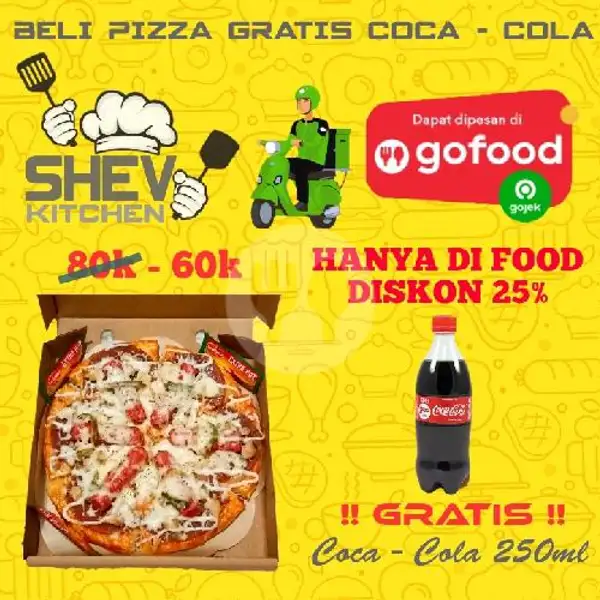 Pizza Special Full Topping Mozzarella MEDIUM Size 22. | Pizza & Ayam Penyet Shev Kitchen, Kepudang Barat