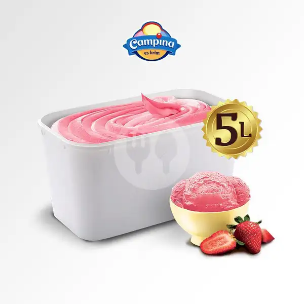 5 Liter Strawberry (Maks. 1 item per transaksi) | Ice Cream Campina, Cirebon