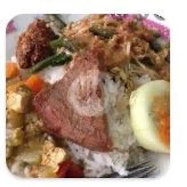 2.Porsi Nasi Pecel + Empal Goreng + Tahu Bali + Peyek | Special Pecel Khas Madiun, MSH
