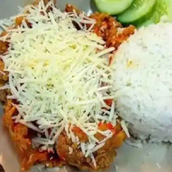 Ayam Geprek Keju + Nasi | Warung Azril (Bebek Sinjay), Klojen
