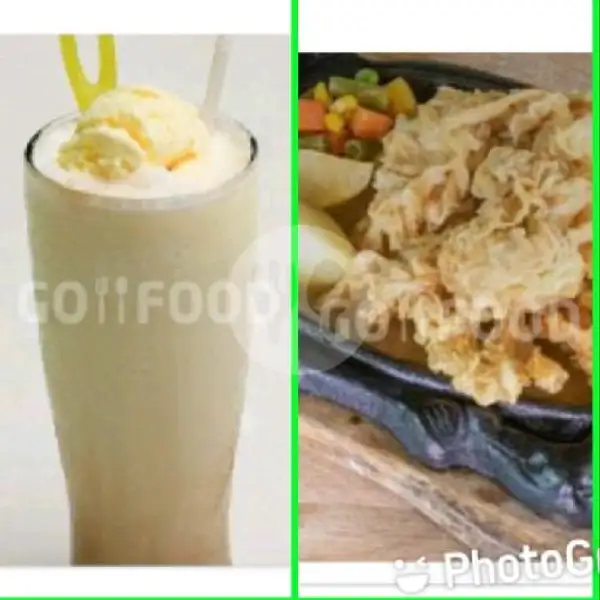 Paket 1 Sirloin Crispy+Milk Shake Vanilla | Pulung Steak & Rib's, Sidorejo
