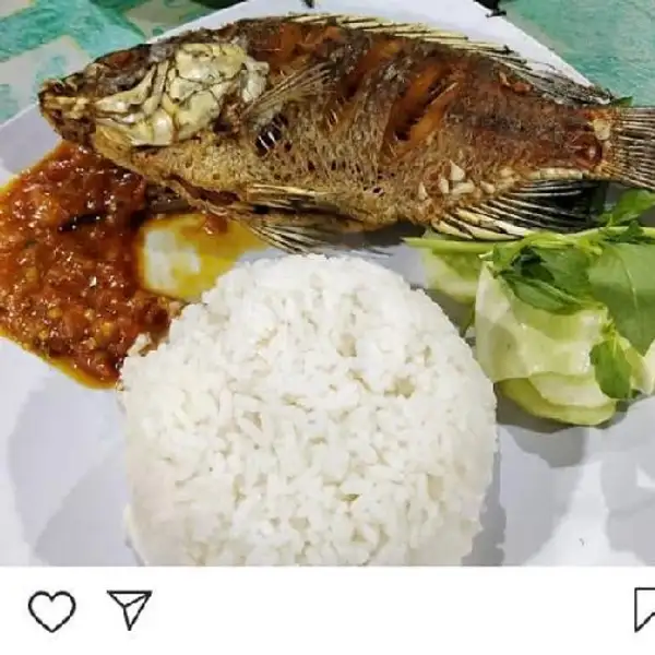 Ikan Mujair/Nila Goreng + NASI | Lalapan Cak Hendri, Denpasar