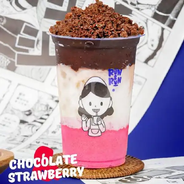 Choco Strawberry free Topping | Run & Run Choco Drink & Food, Karya Timur
