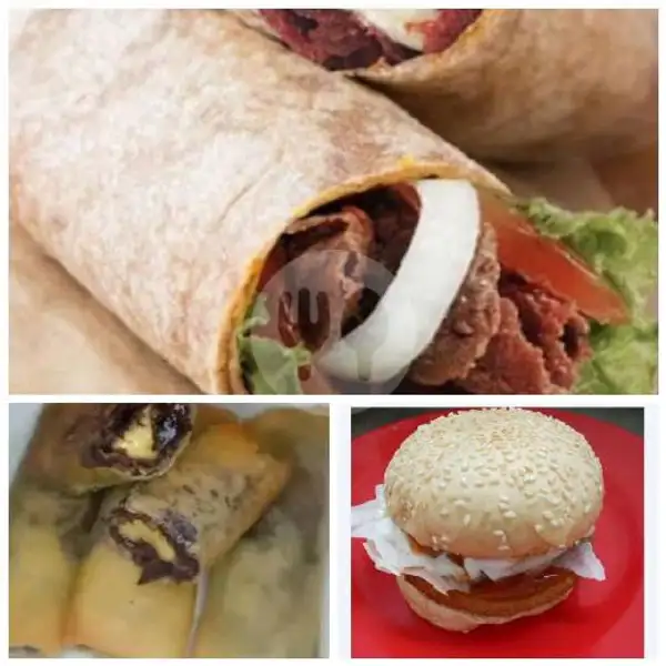 kebab Premium Beef Cheese+ Burger Crispy Chicken Free 3 Piscok Lumer | Black Burger Dan Kebab Al Rayyan, Bulak