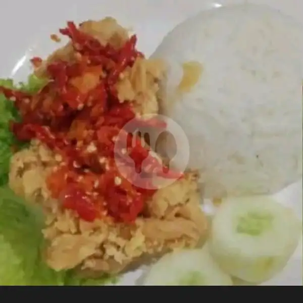 Nasi + Ayam Crispy Sambal Bawang + Es Teh | Sup Iga J-J, Denpasar Utara