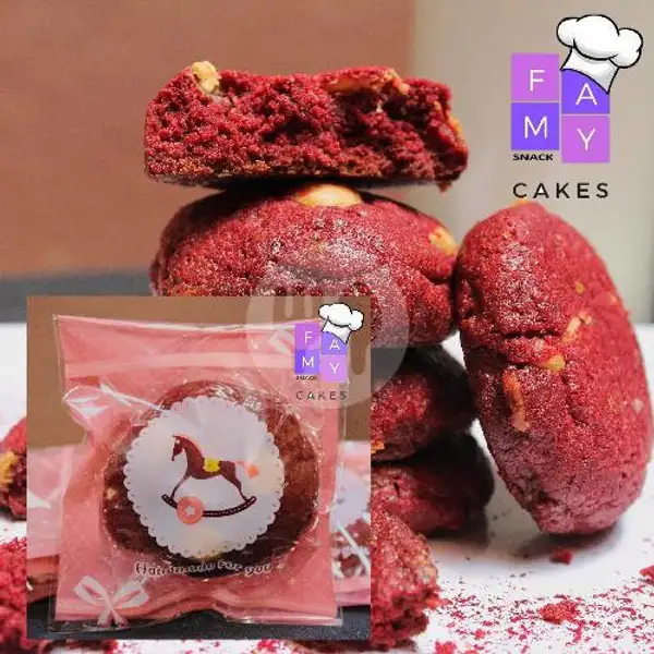 1 Pcs Red Velvet White Cookies | Famy Snack, Tiban